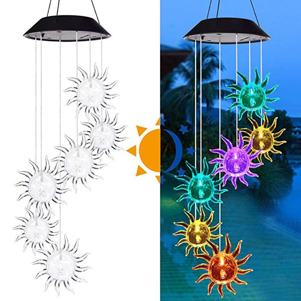 LED-Solar-Windspiellichter