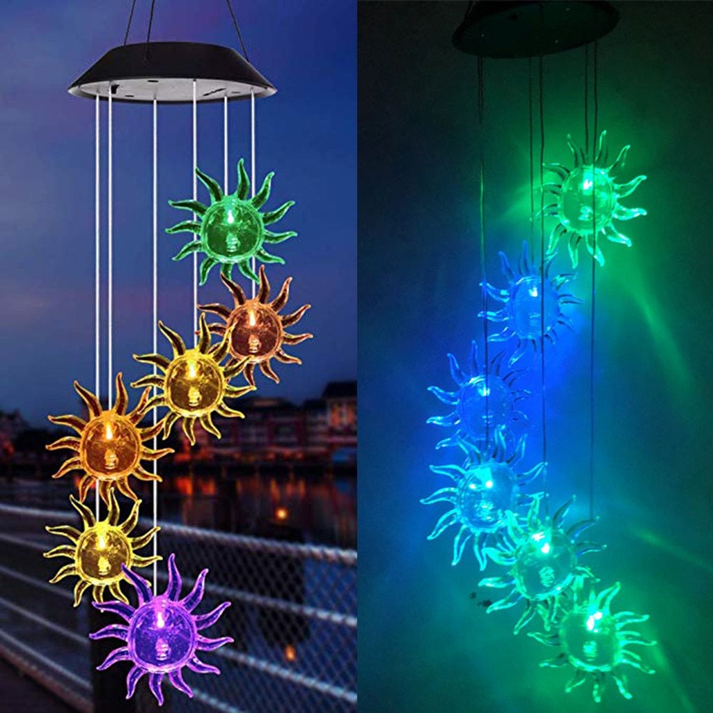 LED-Solar-Windspiellichter